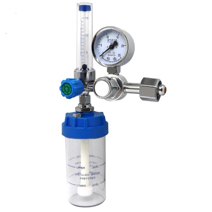 O2 Flow Meter Gas Regulator Flowmeter Medical Oxygen Inhalers Pressure Reducer Humidifying Cups Col