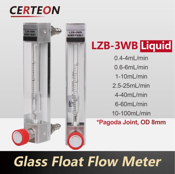 LZB-3WB Glass Tube Rotameter Flow Meter Liquid Water Flow Meter Purified Water Variable Area Flow M