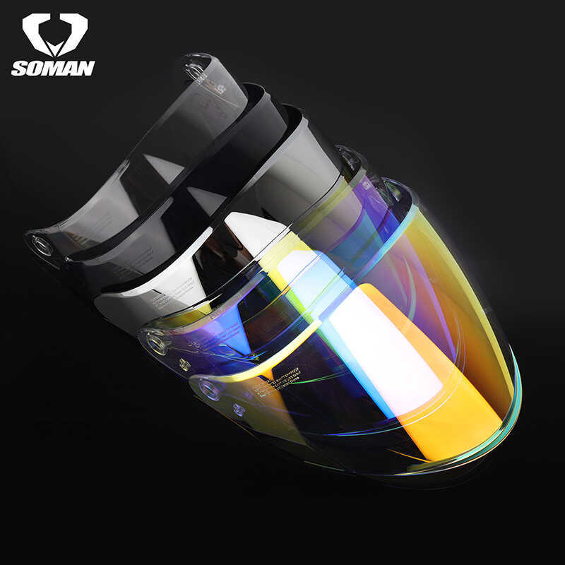SOMAN SOMAN เลนส์หมวกกันน็อคมอเตอร์ไซค์ SM523 เลนส์หมวกกันน็อคครึ่ง กันลม กันฝน กันฝุ่น