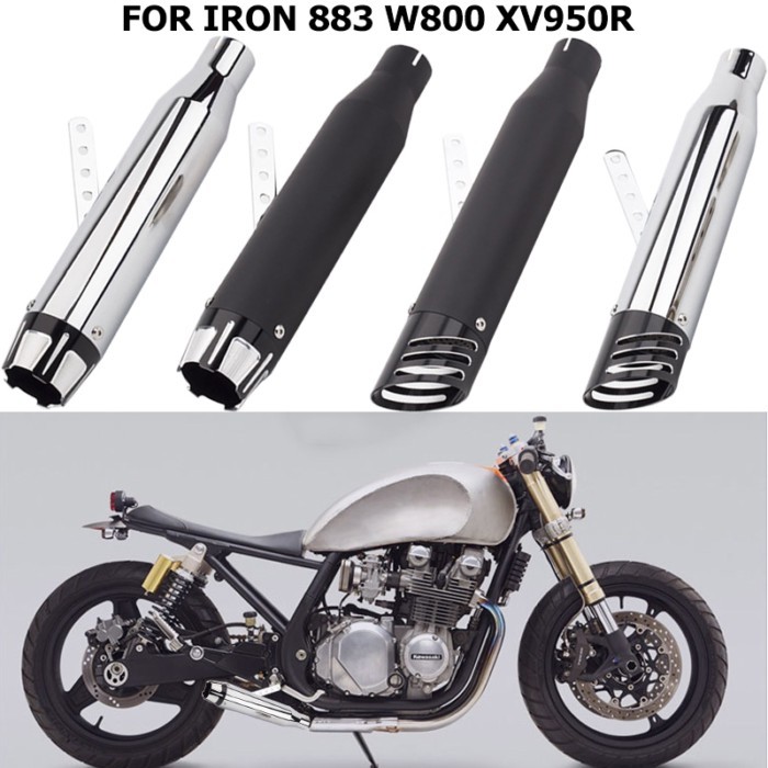 Motorcycle Motocross Exhaust Pipe 51mm for IRON 883 W800 XV950R Stainless Steel Universal Muffler M