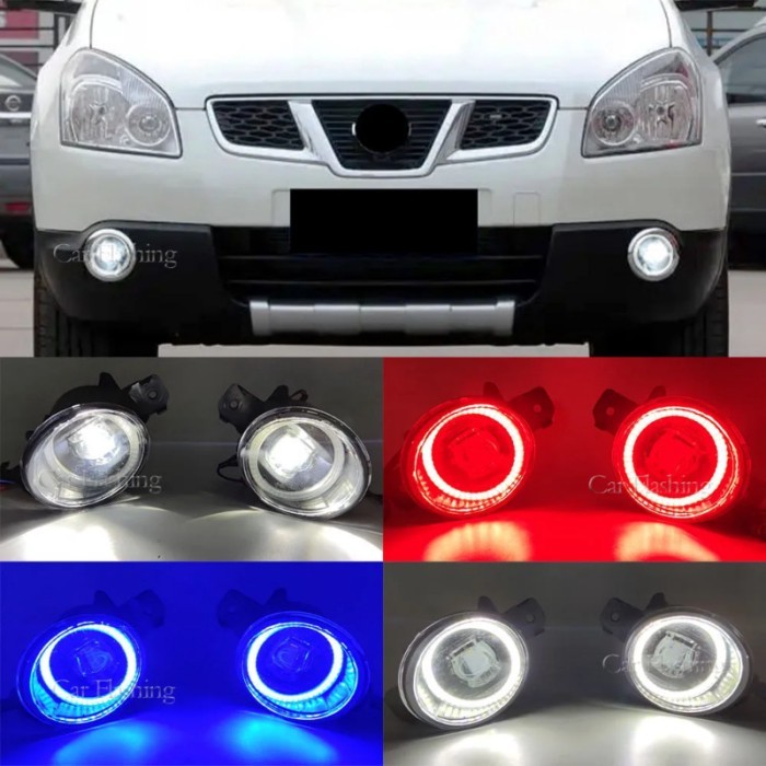 Car Angel eyes Fog Light Front Bumper Fog Lamp For Nissan Qashqai Juke Micra Dualis Sunny Teana Rog