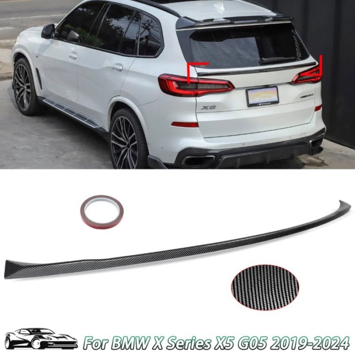 Fit for BMW X5 G05 F95 2019-22 Rear Middle Spoiler Trunk Wing Carbon Fiber Look