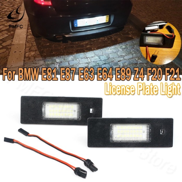 2Pcs Car LED License Number Plate Light 24 LEDs Lamp For BMW E81 E87 E63 E64 E89 Z4 F20 F21 Car Lig