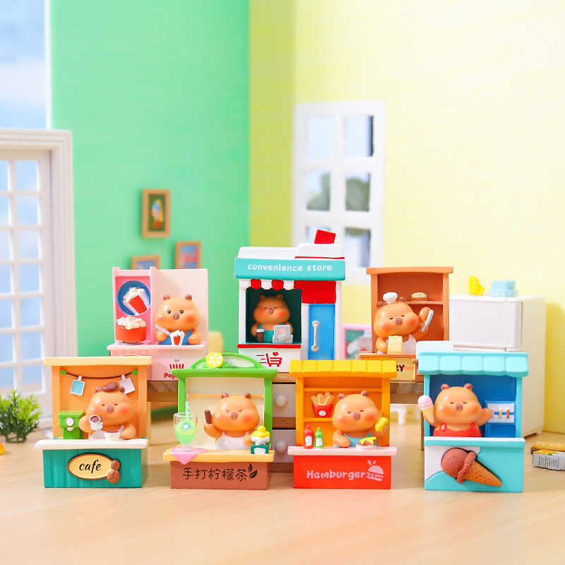 สัตว์เลี้ยงน่ารัก Kapi Gourmet Shop Mystery Box Creative Resin Craft เดสก์ท็อปตกแต่งตกแต่งของขวัญ