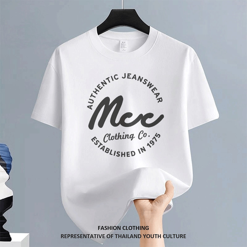 1330 CASUAL คอกลม ผู้ชาย สตรีทแฟชั่น OVERSIZE ลายการ์ตูน FASHION COOL สีดําแขนสั้น เสื้อยืดผู้ชาย สีขาว-ดำ เสื้อยืด