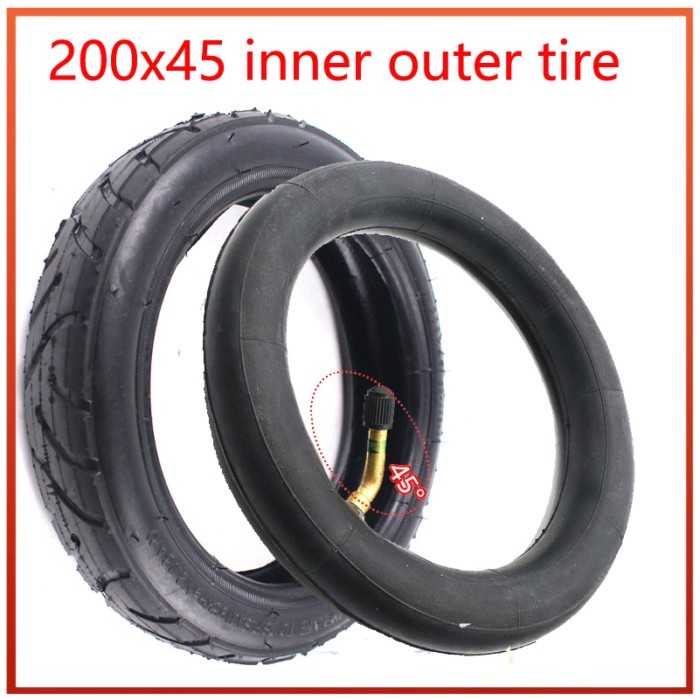 8 Inch 200x45 Pneumatic Tire Inner Tube Outer Tyre for E-TWOW Electric Scooter Baby Carriage 8X1 1/