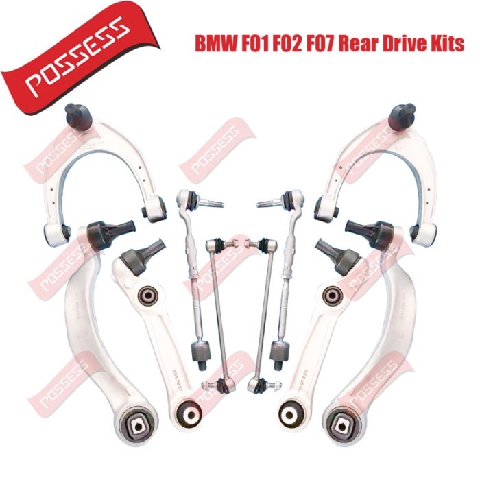 10 Pieces Front Suspension Control Arm Stabilizer Link Tie Rod End Kits For BMW 7 Series F01 F02 F0