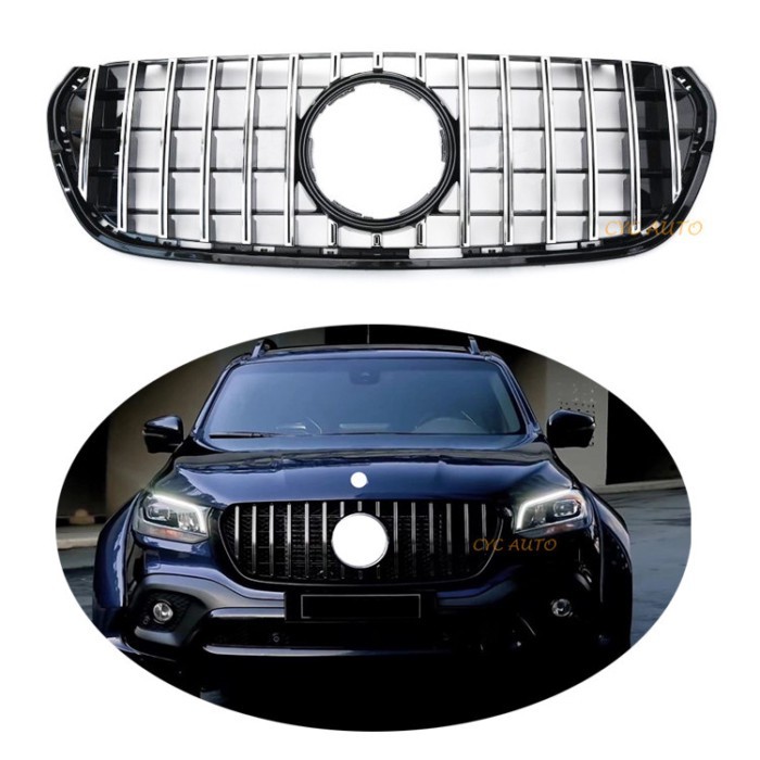 PICKUP W470 Front Bumper Black GT Grille For Mercedes Benz X-Class W470 X470 Body Kit 2016 2018 201
