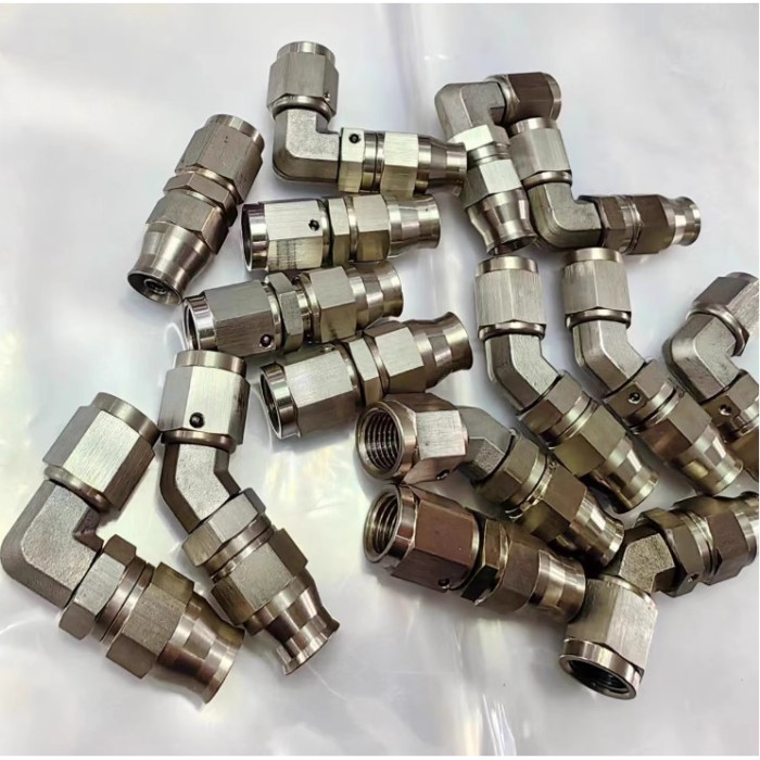 An3 An4 -3 AN -4 AN PTFE fittings 45 90 degree forged stainless steel swivel hose end for ptfe hose