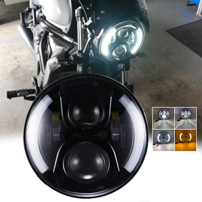 Motorcycle 7Inch Led Headlight Black For 93-08 Ducati Monster 1000 600 For Kawasaki Vulcan VN 500 7