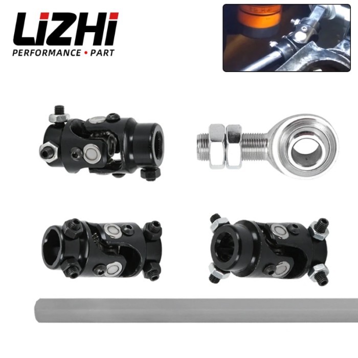Universal U Joint 36" Steel Steering Shaft Support Kit with 3/4"-30 Spline input shaft x 3/4"DD U-J