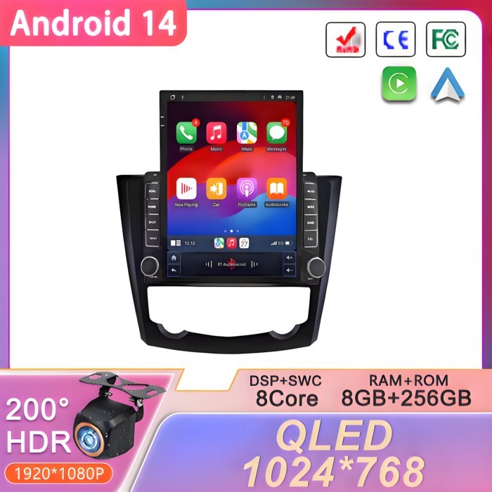 9.7 inch Android 14 For Renault Kadjar 2015 2016 2017 2018 2019 Car Radio Multimedia Video Player N