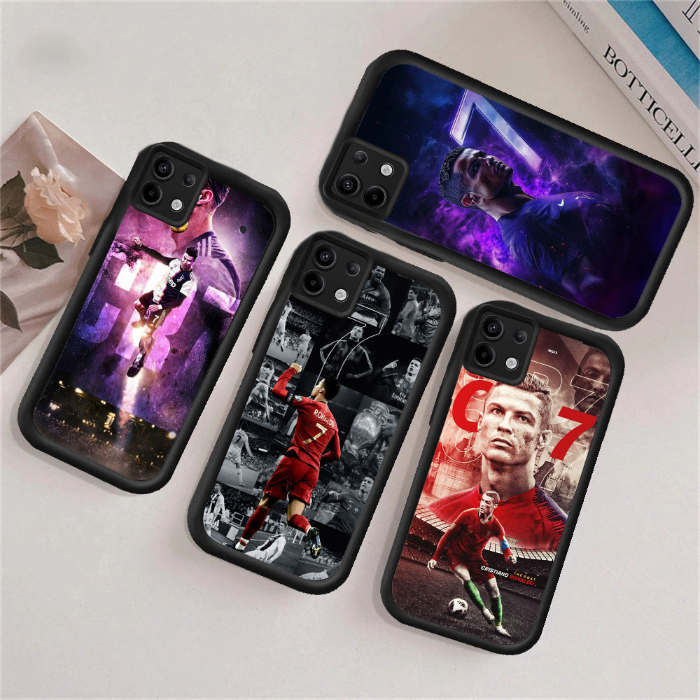WB31 CR7 Ronaldo สีดําสีขาวซิลิโคนอ่อนนุ่มสําหรับ Hp ชุบ Tecno ITEL Infinix Spark Pova POP Zero P55 