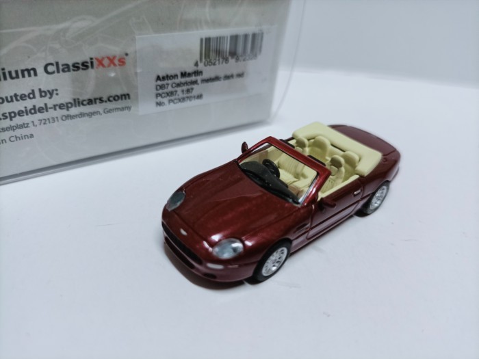 พรีเมี่ยม PCX 1 87 Aston Martin Martin Convertible Model Aston Martin DB7 สีแดงเข้ม