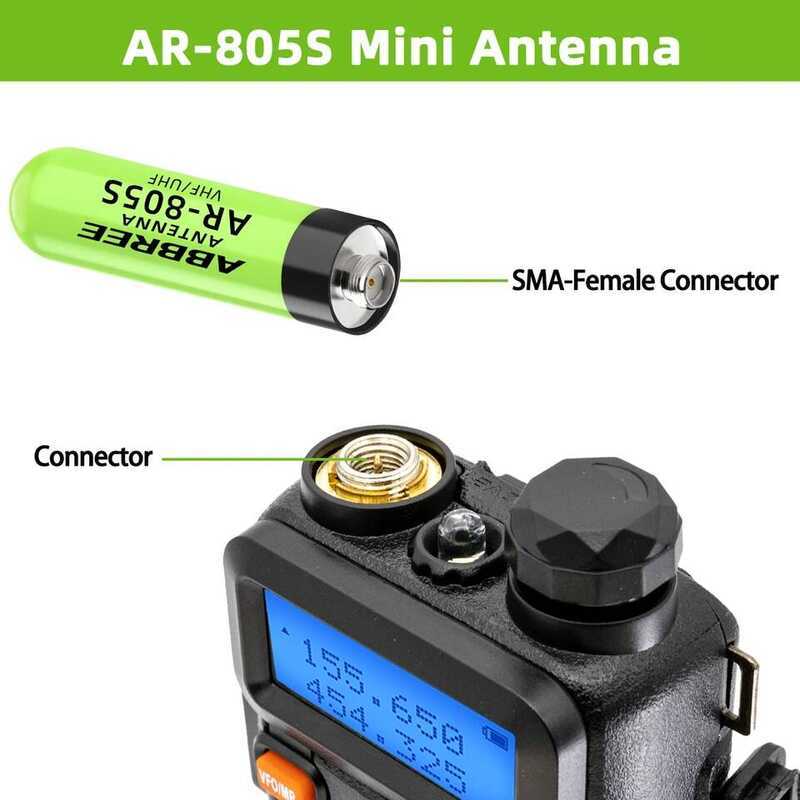 ▥  Ar-805S Short Sma- Female Walkie Talkie VHF UHF High Gain Antenna For  Bf-888S