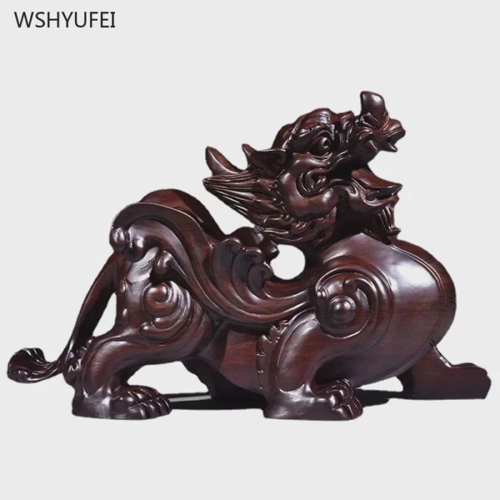1 Pc Solid Wood Carving Xiupi Ornaments Living Room Bedroom Study Office Crafts Home Decoration Dai