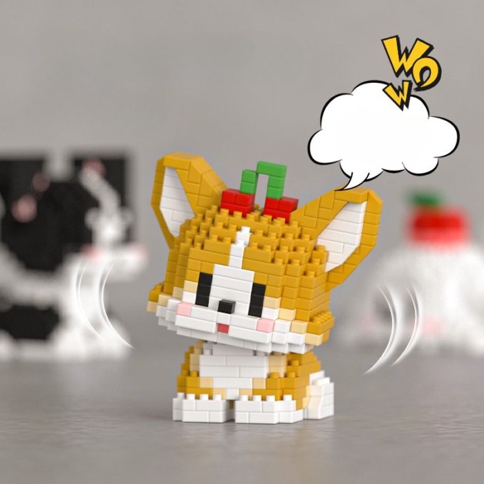 เข้ากันได้กับบล็อคตัวต่ออนุภาคขนาดเล็กของ LEGO Hakimi Dog