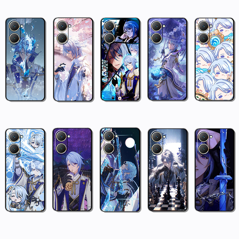 สําหรับ VIVO Y03 Y30T Y18 Y18S Y18E T3 Y37M Y19S Y28 V40 PRO Z9 lite NF13 Kamisato Ayato Black Borde