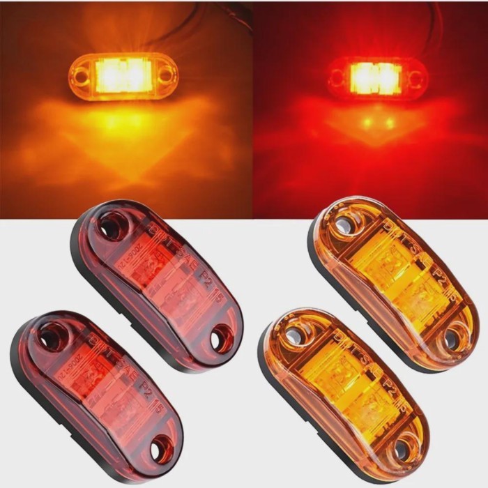 News 3-Color LED Clearance Lamp 12V-24V Oval Side Marker Light Front And Rear Gap Indicator Light T