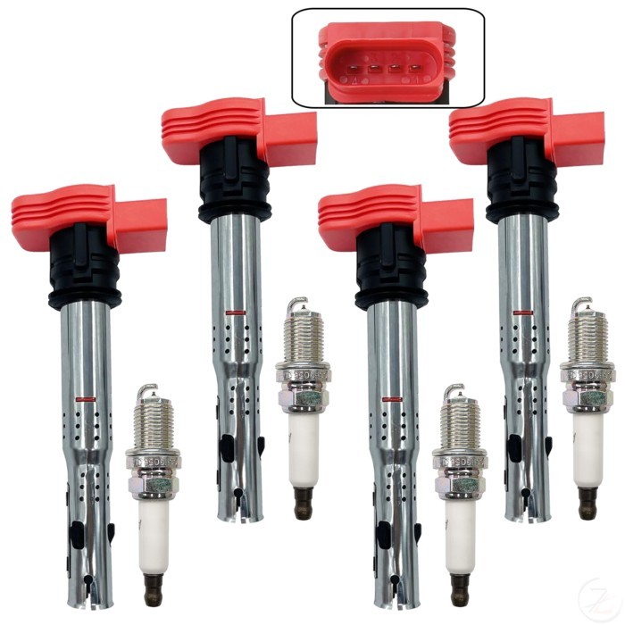 4Pcs Ignition Coil+Spark Plug For AUDI/VW 06D905115 OEM 06D905115A 06C905115B 06D905115C 06D905115D