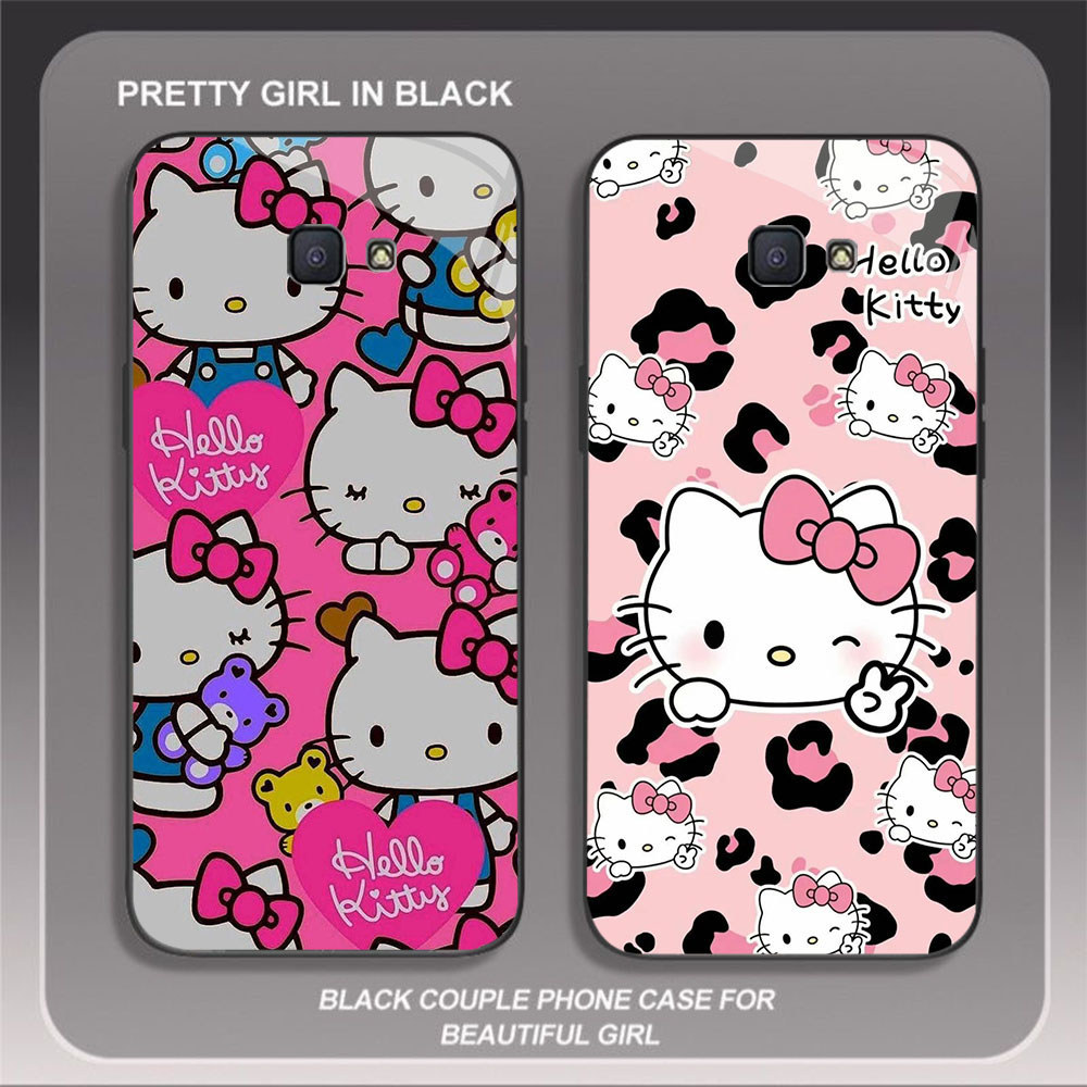 HW-15 ฮาโลวีน KITTY แก้วแก้วสําหรับ Samsung Note FE J4 S24 S25 J7 J6 Core 9 Prime Pro Plus Ultra
