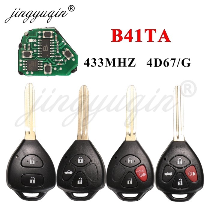 jingyuqin B41TA Remote Car Key For Toyota Forruner Hilux Innova Corolla RAV4 Yaris 2/3/4Button 433M