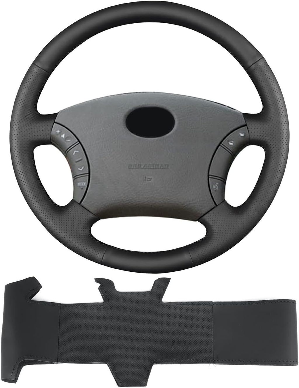 Hand-stitched สีดํา PU หนังเทียมพวงมาลัยรถสําหรับ Toyota Land Cruiser 3D 5d 2003 Tacoma XRunner High