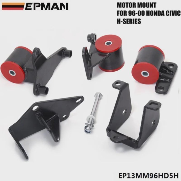 EPMAN Engine Swap Conversion Motor Mounts For 1996-2000 EK Honda Civic H22/H23 H-Series EP13MM96HD5