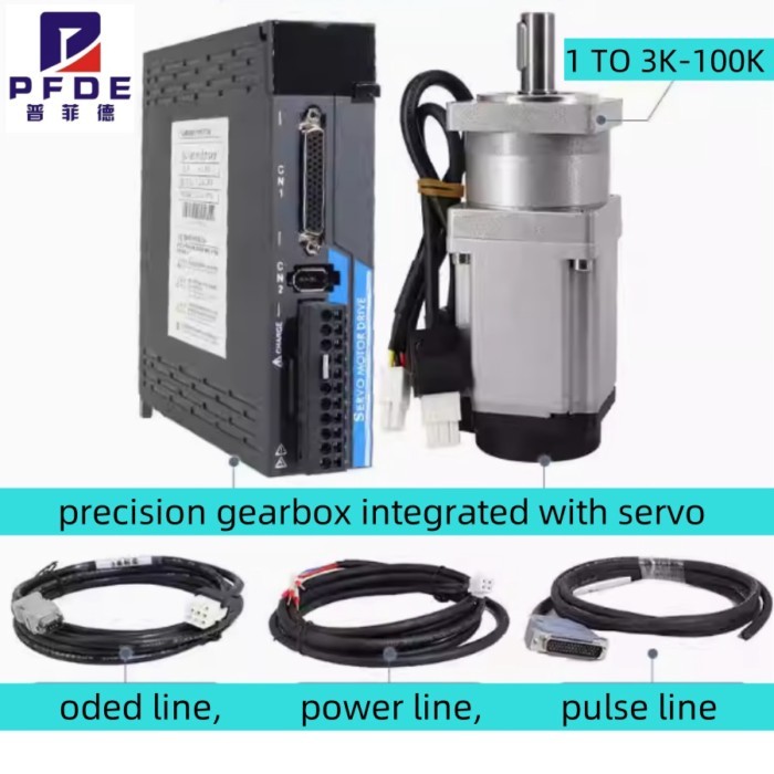 SET AC Servomotor 4N.M 80 Drive 1000W KiT +17 bit Magnetic Encoder +RS485 with planetary gearbox ra
