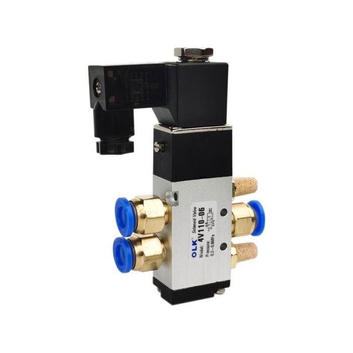 4V110-06 5 Way 2 Position 1/8" Pneumatic Control Solenoid Valve DC 24V DC 12V AC 110V AC220V with 4