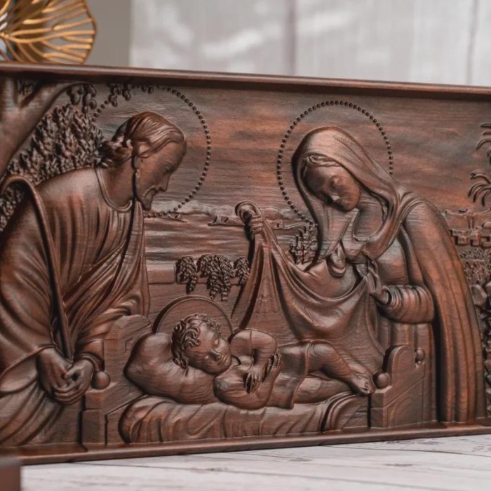 High Quality Religious Figure Nativity Scene for Home Decor, , Mural Holy Family Jesus Christ Catho