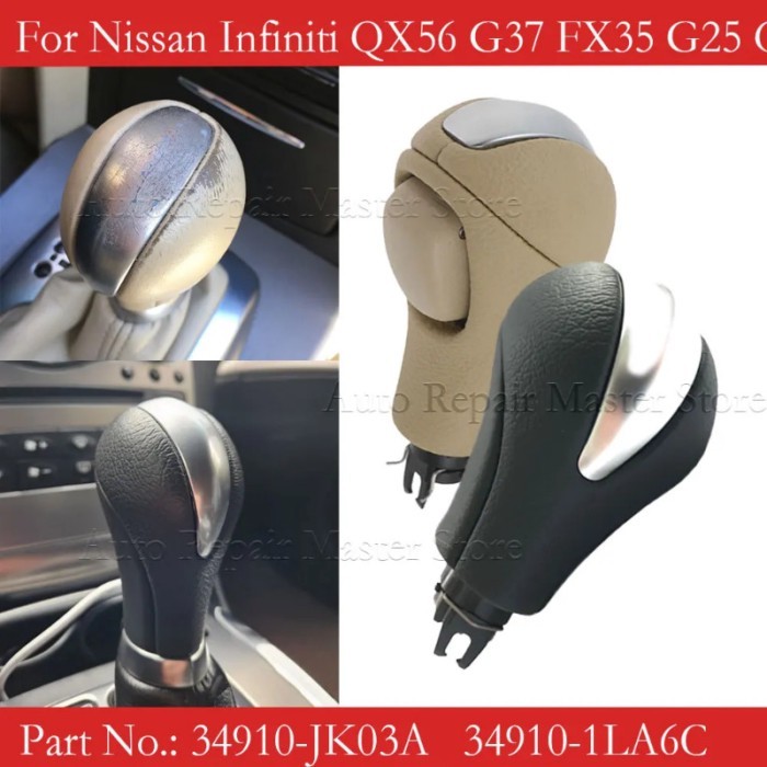 Black Beige Automatic Gear Shift Knob Q60 34910-JK03A 34910-1LA6C For Nissan Patrol Y62 Nissan Infi