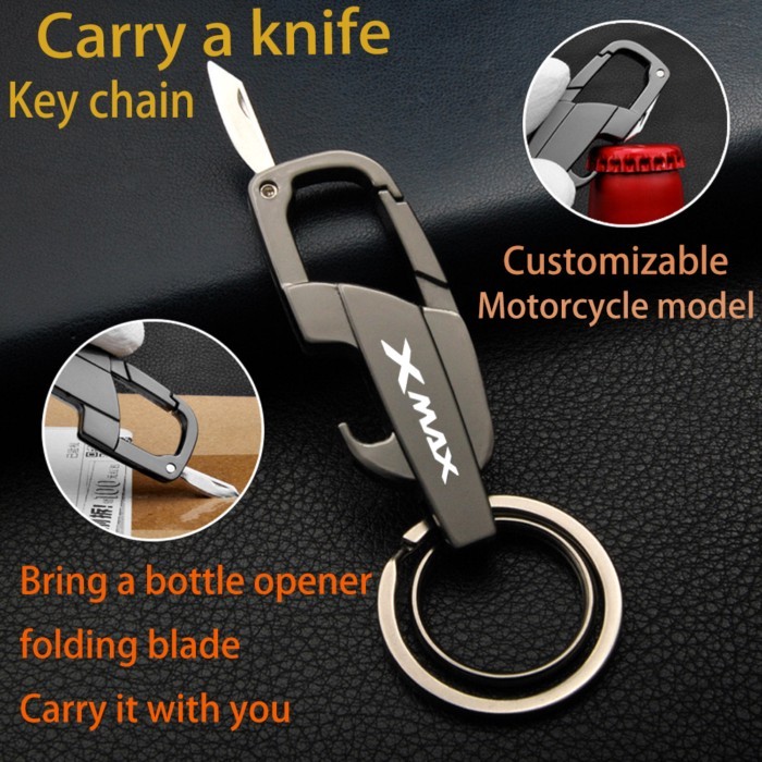 For YAMAHA Xmax Titanium Motocar KeyChain Super Lightweight Titanium EDC Tool Keychain Hanging Buck