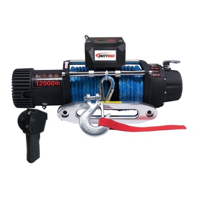 4x4 Offroad Accessories 12V 24V 12000lbs Electric winch OEM 4X4 Wholesale 1200lbs with Synthetic Ro