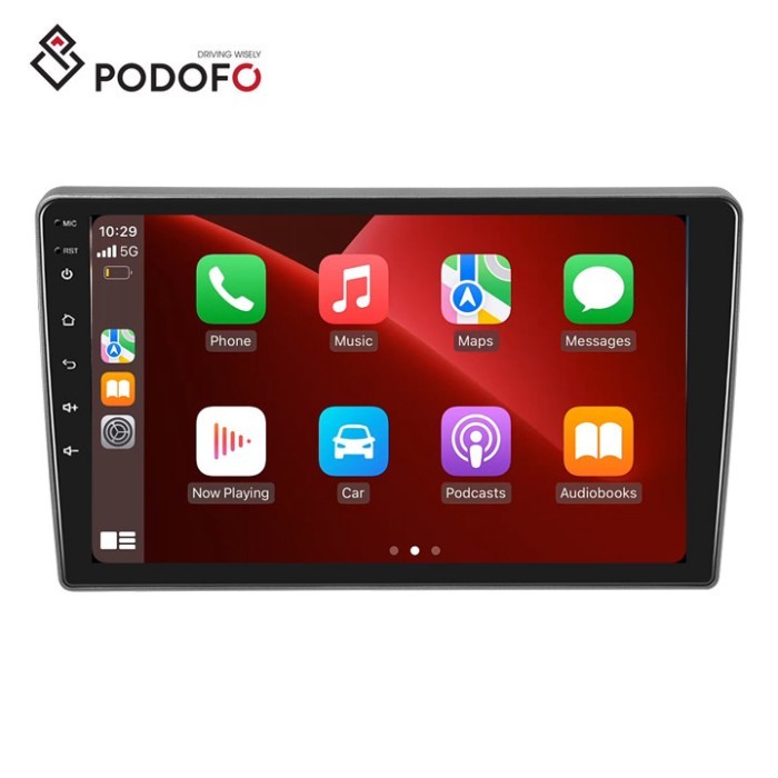 Podofo 9'' Android Car Radio Car Stereo Radio Autoradio Carplay Android Auto GPS Support AHD Camera