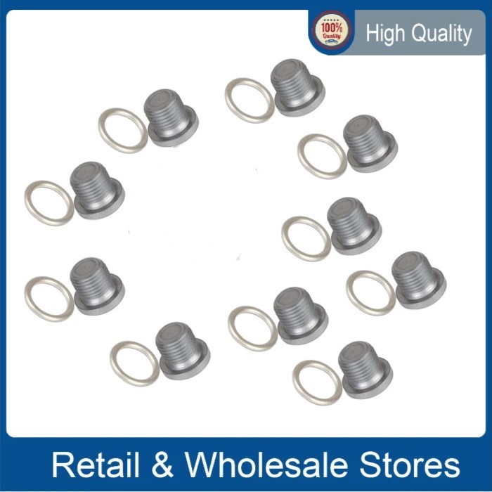 10Pcs N0138157 N91167901 Engine Oil Pan Drain Plug Kit For VW Jetta Golf CC PASSAT AUDI Q3 Q5 Q7 TT