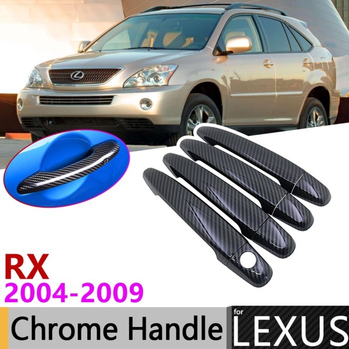 Black Carbon Fiber Door Handle Cover for Lexus RX XU30 2004~2009 RX300 RX330 RX350 RX400h Accessori