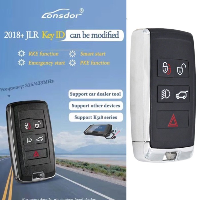 Lonsdor Remote Key For Range Rover /Jaguar 2018  JLR With RKE function/Smart start/Emergency start/