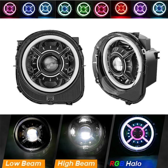 RGB  LED Projector Xenon HID Headlights Assembly For Jeep Renegade 2015-2020 HID Headlights Bi Xeno