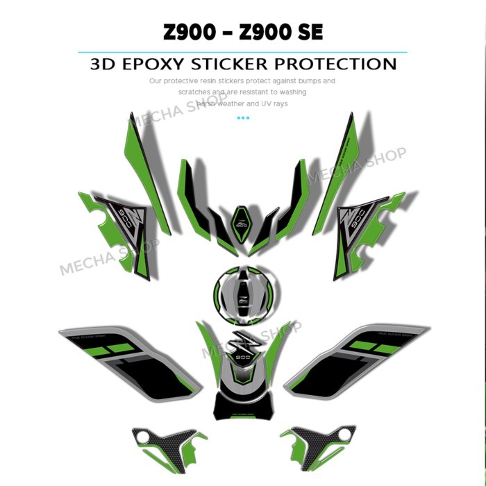 For Z 900 Z900 SE 2025 Motorcycle Accessories 3D Epoxy Sticker Protection Kit