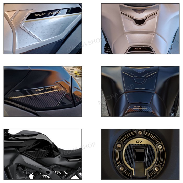 3D Epoxy Sticker Tank Pad Combination Kit For Tracer 9 GT Tracer 9GT 2025 Ceramic Ice / Tech Black