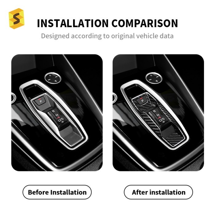 Real Hard Carbon Fiber Gear Shift Inner Frame Trim For Audi A3 A5 A6 Q4 Q5 Q6 SQ5 SQ6 RS3 2024 2025