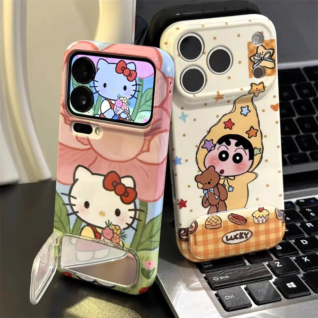 ปลอกสําหรับ VIVO V50 V40 LITE V25 V20 PRO V60 V27 V23E V23 V15 แมว Xiaoxin กระจกยึดเคสโทรศัพท์พรีเมี่ยมรวมทุกอย่างฝาครอบโทรศัพท์แข็ง