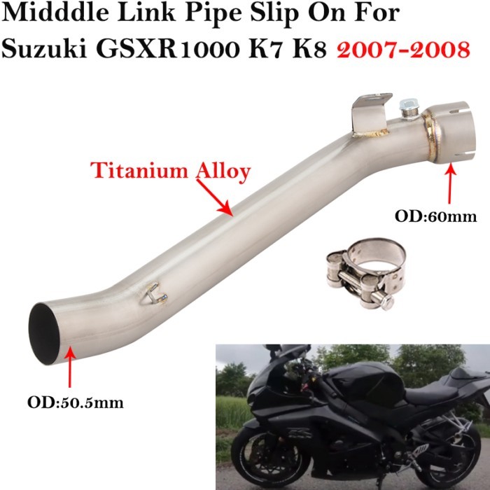Titanium Alloy Slip On For Suzuki GSXR1000 GSXR 1000 K7 K8 2007 2008 Motorcycle Exhaust Escape Modi