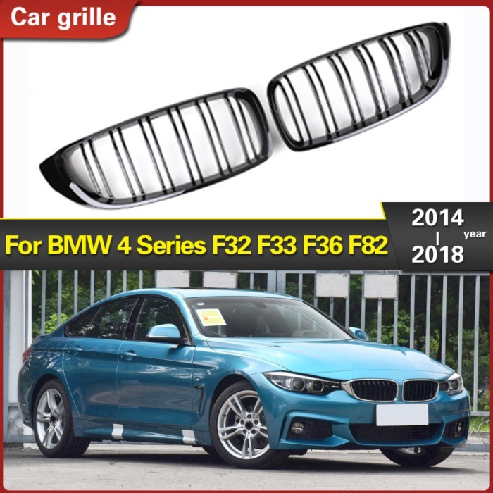 1 Pair Front Kidney Sport Grille Racing Grill Double Slat for BMW F32 F33 F36 F82 420i 428i 435i M4