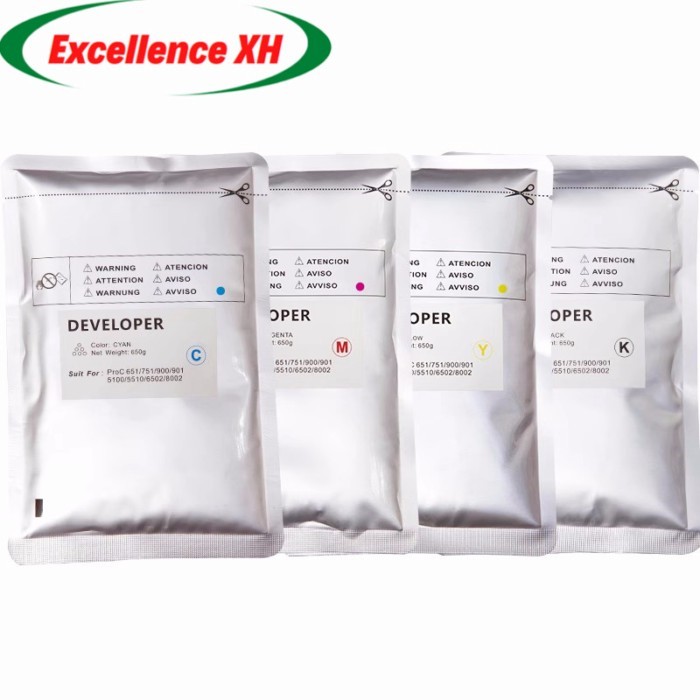 1pcs. 600g Color New Developer Powder For Ricoh Pro C651 C751 900 MPC6502 8002 5100 5110 CMYK Devel