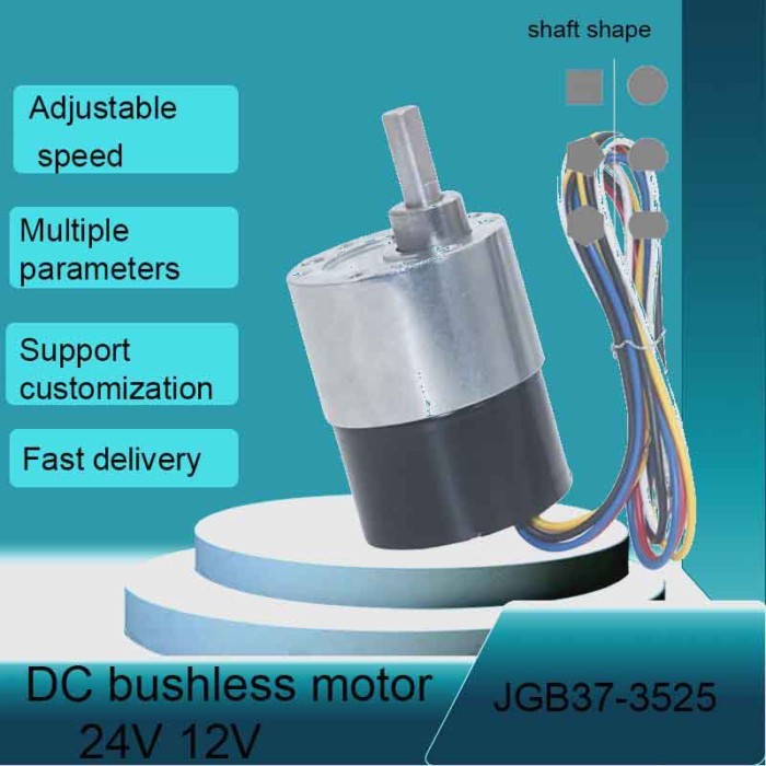 12V/24V High Torque BLDC Geared Motor 37mm Brushless DC Motor Metal Gearbox Reducer PWM Control Low