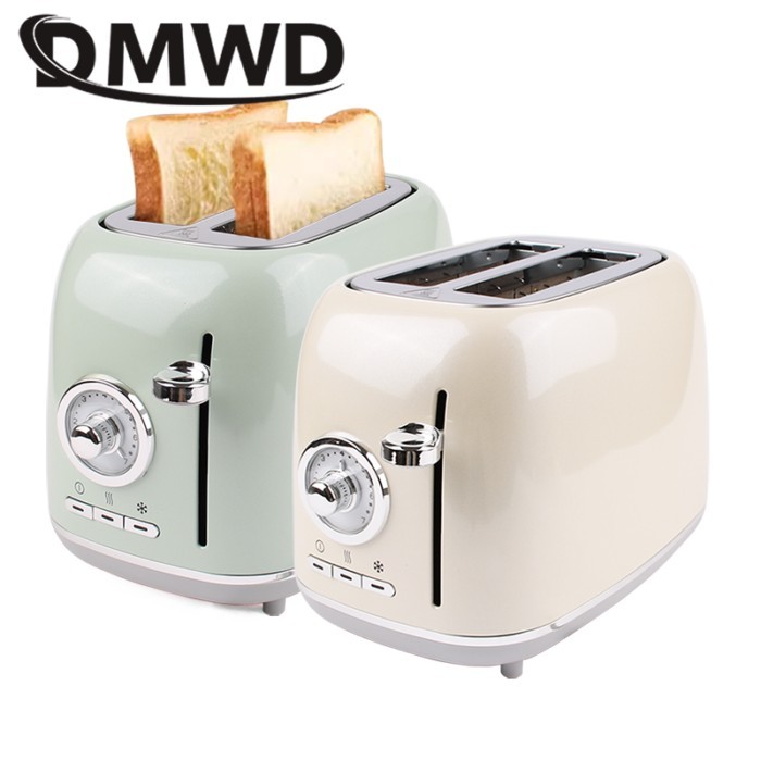 Stainless Steel Bread Maker Timer Electric Toaster Sandwich Toast Oven Grill 2 Slices Slot Automati