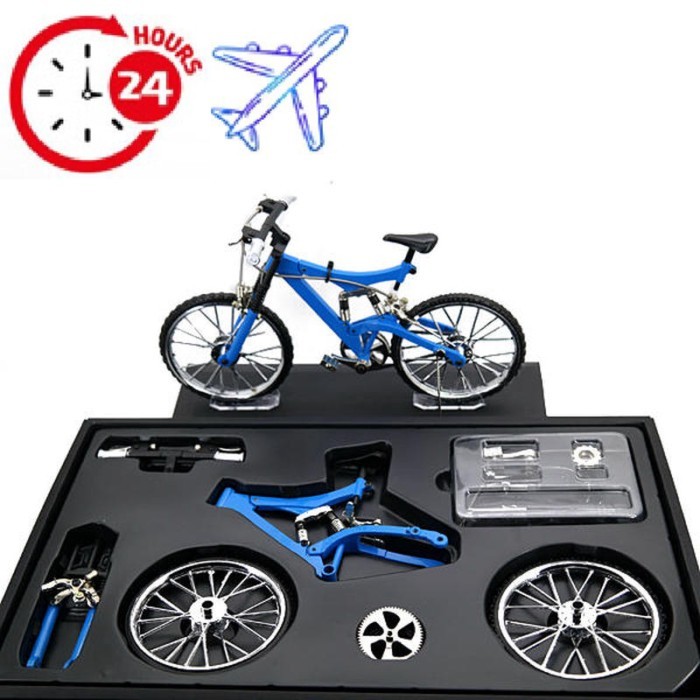 Bicycle Model Simulation DIY Alloy Mountain Road Bicycle Set Decoration Gift Model DIY Model Toy Te