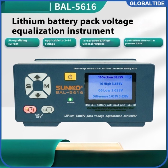 SUNKKO 5616 Battery Balance Controller Lithium Battery Pack Capacity Repair 5A Current New Energy V